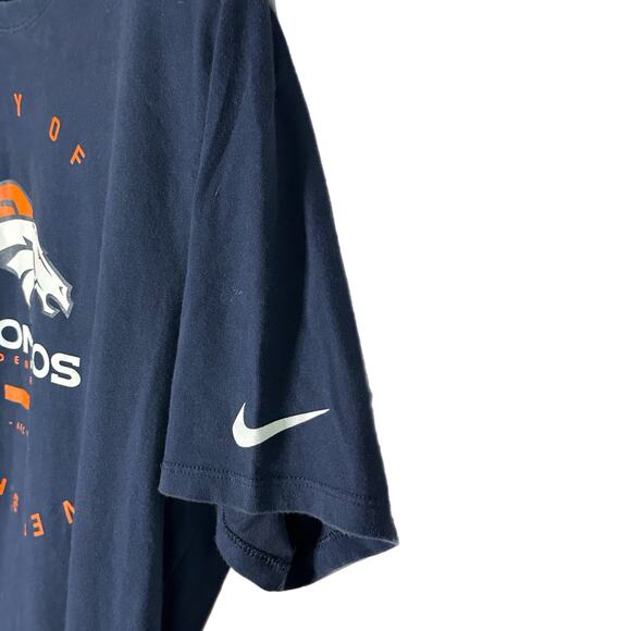 Nike Men’s Denver Broncos Blue Dri-fit T-shirt, Large, Pre-owned - Picture 5 of 8